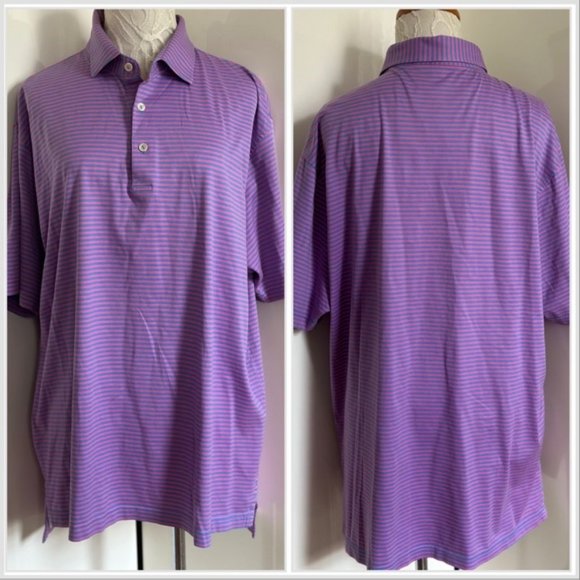 Peter Millar Other - Peter Millar Stripe Cotton Polo Shirt sz L